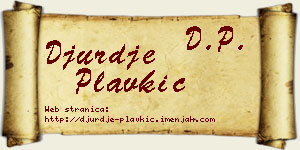 Đurđe Plavkić vizit kartica